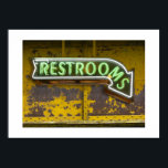 Restrooms-Print ポスター<br><div class="desc">Just follow the arrow. Printed with 100  year archival inks on seven different media and custom framing.</div>
