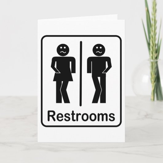 Restrooms Sign Greeting Cards カード (正面)