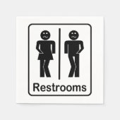 Restrooms Sign Paper Napkins スタンダードカクテルナプキン (正面)
