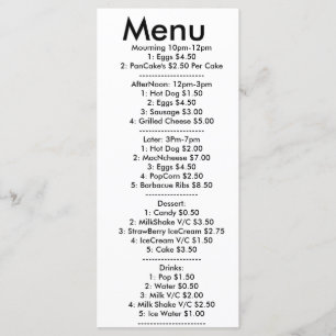 resturantのためのメニュー メニュー