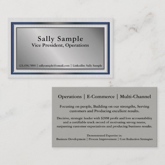 Résuméのネットワーキングの名刺の金属正面 名刺 (正面/裏面)