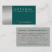 Résuméのネットワーキングは緑および金属正面を梳きます 名刺 (正面/裏面)