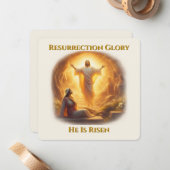 Resurrection Glory – He Is Risen Inspirational ノートカード (正面/裏面インサイチュ)