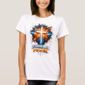 Resurrection Power Christian Cross T-Shirt  Tシャツ (正面)