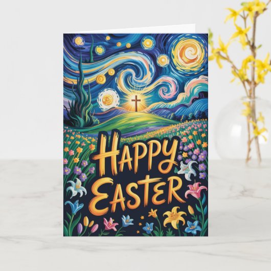 Resurrection Sunday Card Christian Easter  カード (黄色い花)