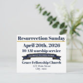 Resurrection Sunday Church Postcard Invite ポストカード (スタンド正面)