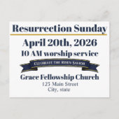 Resurrection Sunday Church Postcard Invite ポストカード (正面)