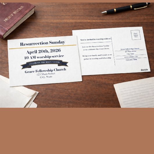 Resurrection Sunday Church Postcard Invite ポストカード
