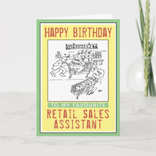 Retail Sales Assistantへのハッピーバースデー。 カード (正面)
