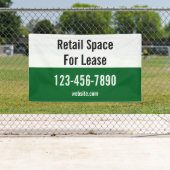 Retail Space For Lease Phone Number Green & White 横断幕 (インサイチュ)