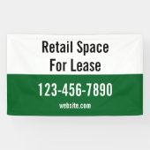 Retail Space For Lease Phone Number Green & White 横断幕 (横)