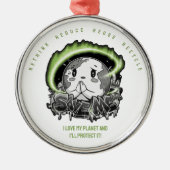Rethink Reduce Reuse Recycle Save Earth メタルオーナメント (正面)