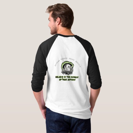 Rethink Reduce Reuse Recycle Save Earth Tシャツ (裏面フル)