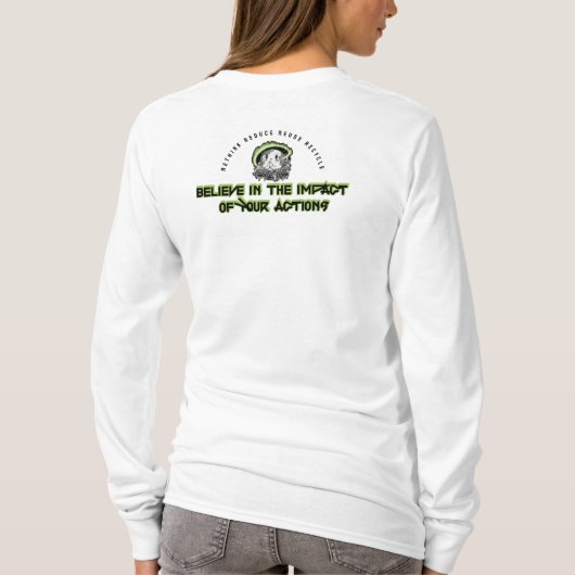 Rethink Reduce Reuse Recycle Save Earth Tシャツ (裏面)