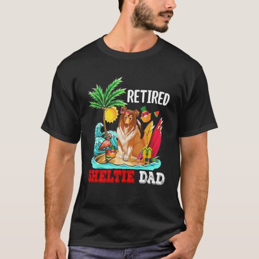 Retied Sheltie Dad Costume Retirement  Dog Owner Tシャツ (正面)