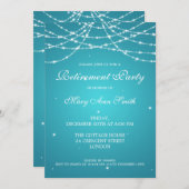 RetiermentエレガントパーティーString of Starsターコイズ 招待状 (正面/裏面)