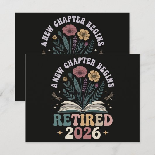 Retired 2026 A New Chapter Begins 招待状 (正面/裏面)