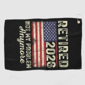 Retired 2026 Not My Problem Anymore ゴルフタオル (横)