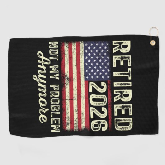 Retired 2026 Not My Problem Anymore ゴルフタオル (横)