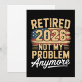 Retired 2026 Not My Problem Anymore US Flag Retro 招待状 (正面/裏面)
