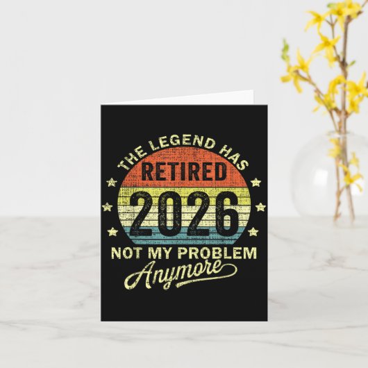 Retired 2026 Retirement 2026  カード (黄色い花)