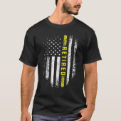 Retired 911 Dispatcher   Thin Yellow Line Flag Tシャツ (正面)