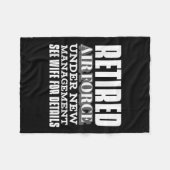 Retired Air Force Under New Management Retirement  フリースブランケット (正面(横))