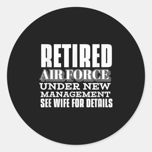 Retired Air Force Under New Management Retirement  ラウンドシール (正面)