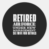 Retired Air Force Under New Management Retirement  ラウンドシール (正面)