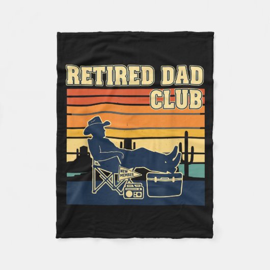 Retired And Proud Retirement Dad Club New Member フリースブランケット (正面)