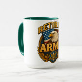 Retired ARMY Design with flag & eagle マグカップ (正面左)