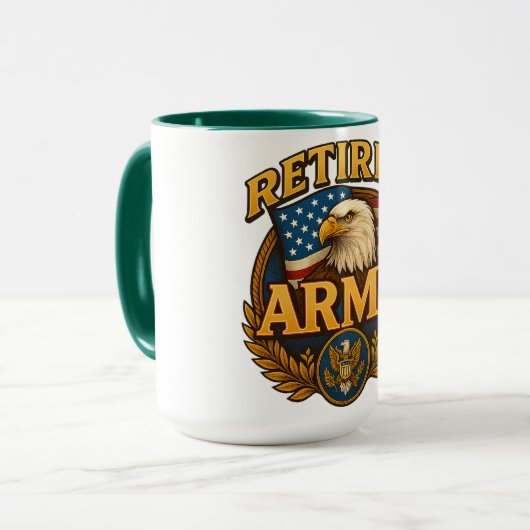 Retired ARMY Design with flag & eagle マグカップ (正面左)