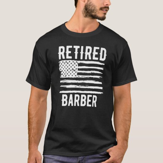 Retired Barber Profession American Flag Premium Tシャツ (正面)
