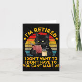 Retired Black Cat Coffee Funny Retirement 2026 Wom カード (正面)