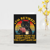 Retired Black Cat Coffee Funny Retirement 2026 Wom カード (黄色い花)