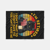 Retired Black Cat Coffee Funny Retirement 2026 Wom フリースブランケット (正面(横))