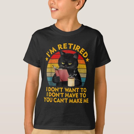 Retired Black Cat Coffee Funny Retirement 2026 Wom Tシャツ (正面)