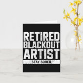 Retired Blackout Artist Stay Sober Funny Quote  カード (黄色い花)