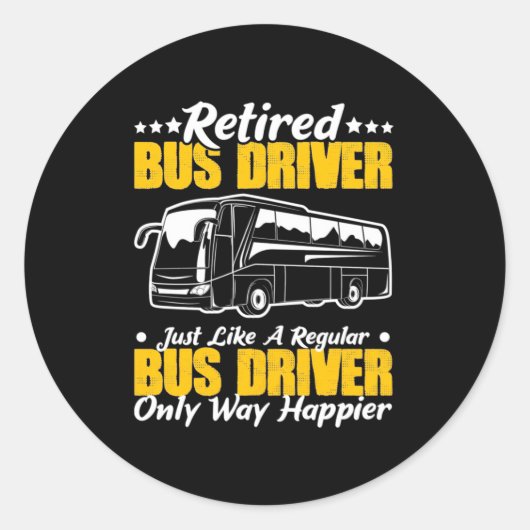 Retired Bus Driver ラウンドシール (正面)