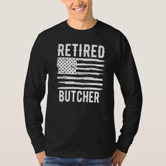 Retired Butcher Profession American Flag Premium Tシャツ (正面)