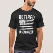 Retired Case Manager Profession American Flag Prem Tシャツ (正面)
