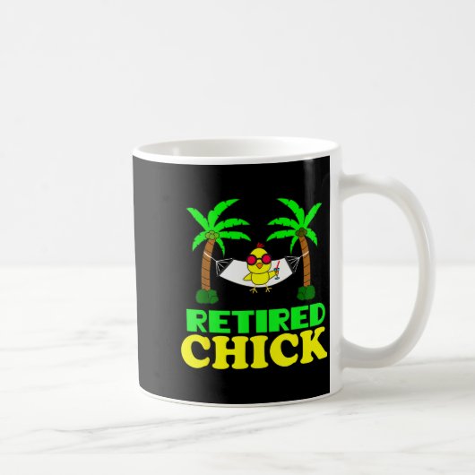 Retired Chick Humor Funny Retirement Party Gift Ne コーヒーマグカップ (右)