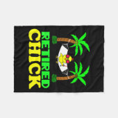 Retired Chick Humor Funny Retirement Party Gift Ne フリースブランケット (正面(横))