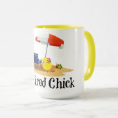 Retired Chick on the Beach マグカップ (正面右)