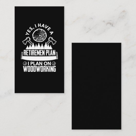 Retired Craftsman Carpenter Father Woodworker 名刺 (正面/裏面)