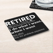 retired definition, funny retirement, retired スクエアペーパーコースター (アングル)