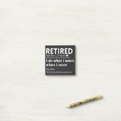 retired definition, funny retirement, retired ポストイット (デスク上)