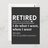 retired definition, funny retirement, retired ポストカード (正面/裏面)