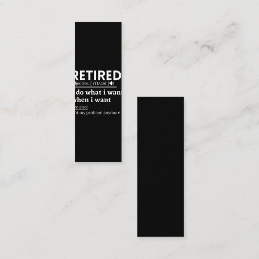 retired definition, funny retirement, retired ロイヤリティカード (正面/裏面)