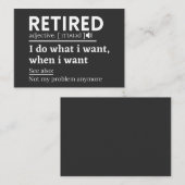 retired definition, funny retirement, retired 名刺 (正面/裏面)